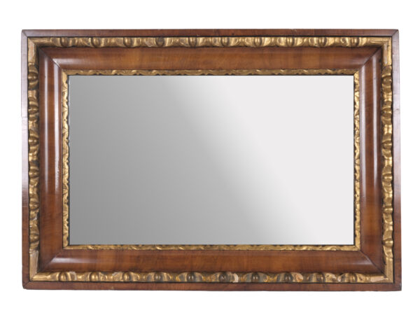 Biedermeier Ochsenaugenrahmen mit Spiegel