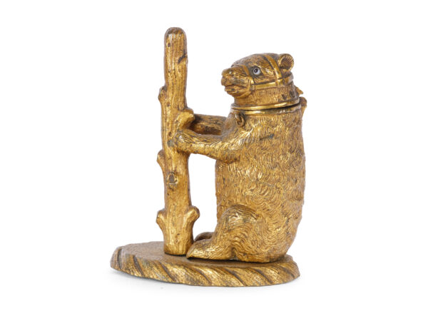 Seated bear in the form of a lidded box
