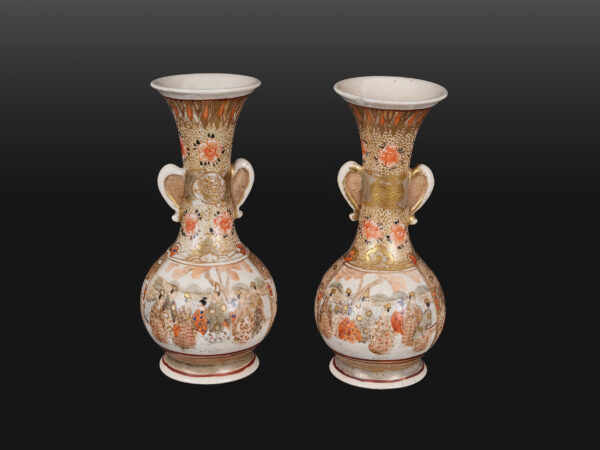 Pair of small satsuma vases