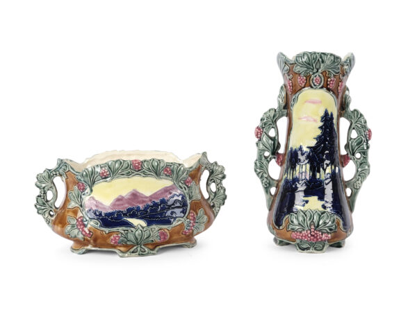 Garnitur: Vase und Jardinière