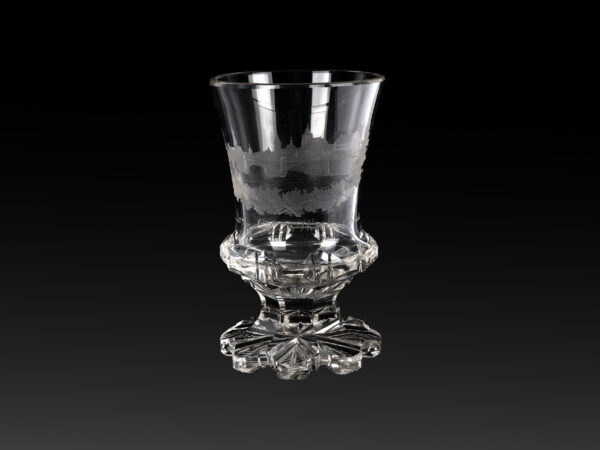 Footed cup with a view of the city of Ulm and the Ludwig-Wilhelms-Brücke