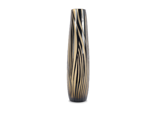 Glass vase with zebra decoration