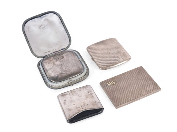 Set of silver cigarette cases
