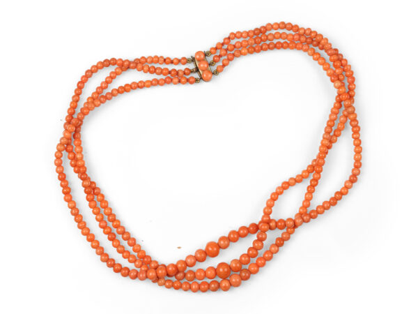 3-row coral necklace