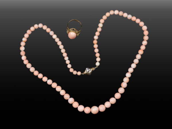 Angel skin coral jewelry set