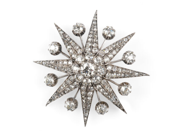 Hochfeine viktorianische Brosche in Form eines Sterns