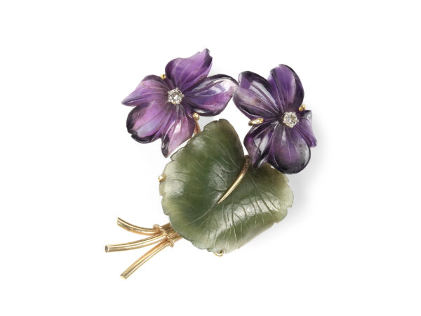 Brosche in Form eines Veilchens