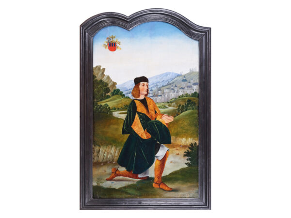 Betender Stifter in Landschaft