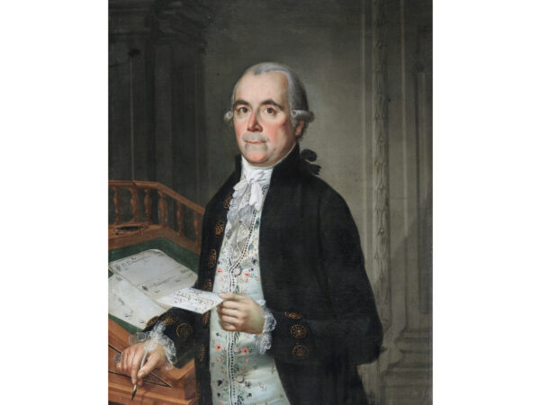 Portrait eines eleganten Herren mit Dokumenten